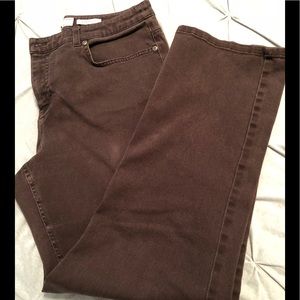 Brown stretch jeans with shape control